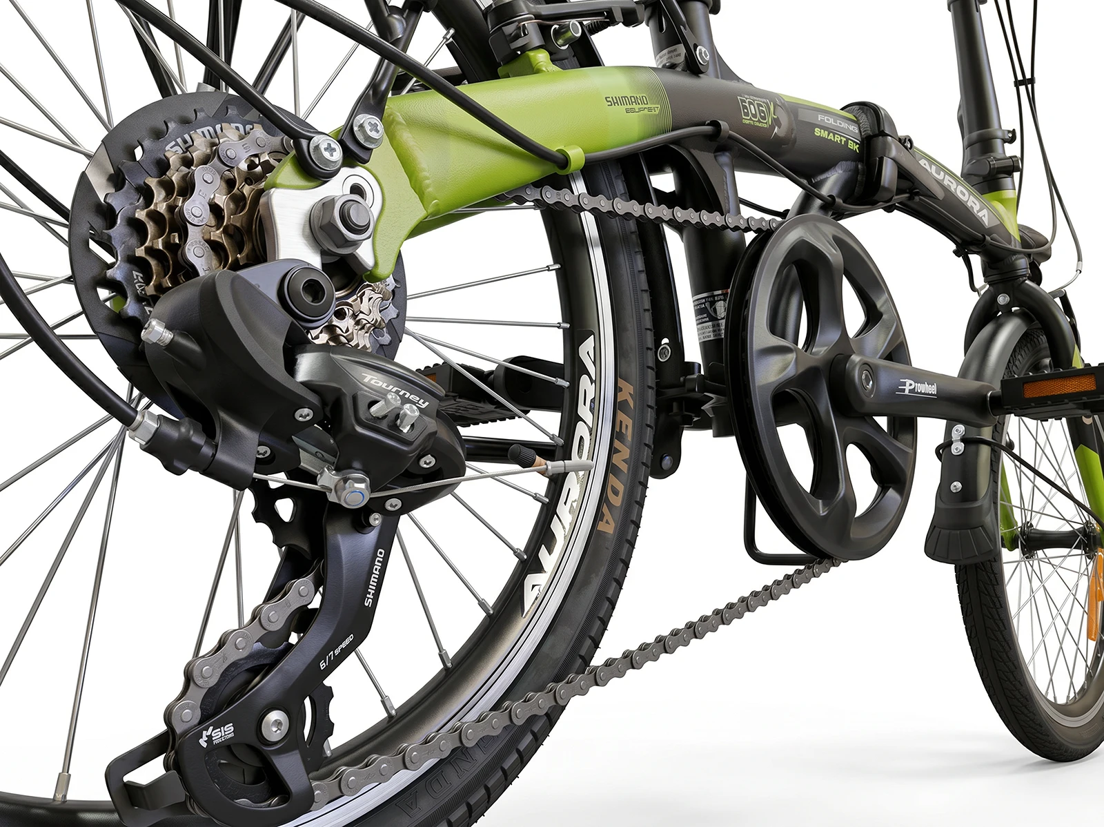 aurora folding smart bk detalle rueda trasera